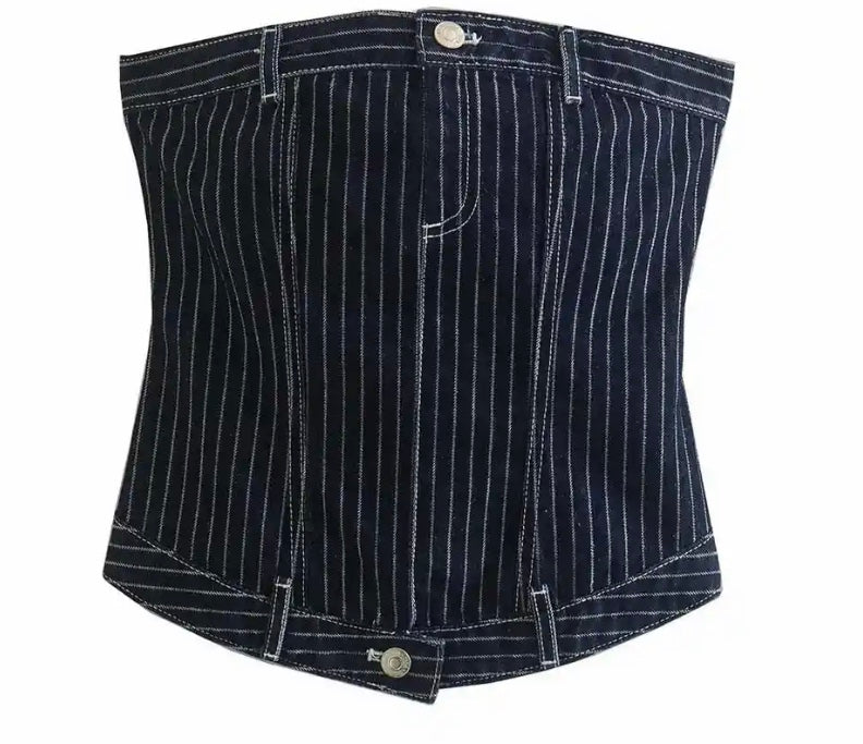Pinned stripe top
